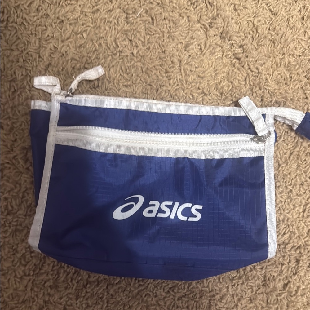 Asics Navy and White Shoulder Bag